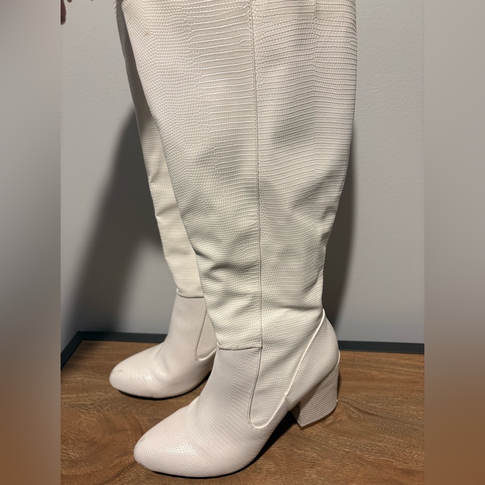 Knee High White Boots